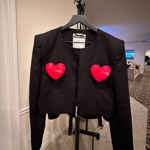 heart-appliqué cropped jacket from MOSCHINO
